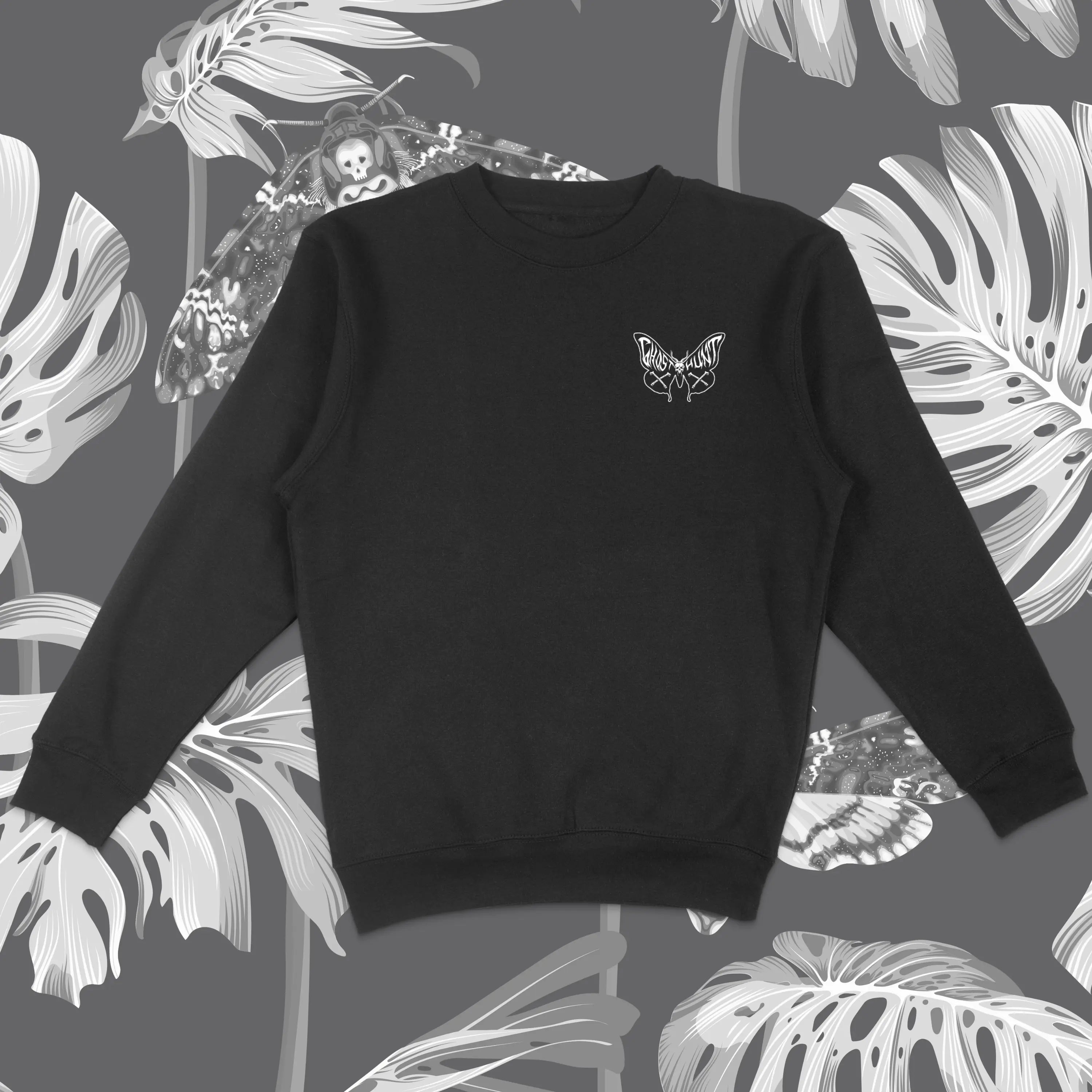 Moth and Bones Fleece Crewneck Ghost Hunt -