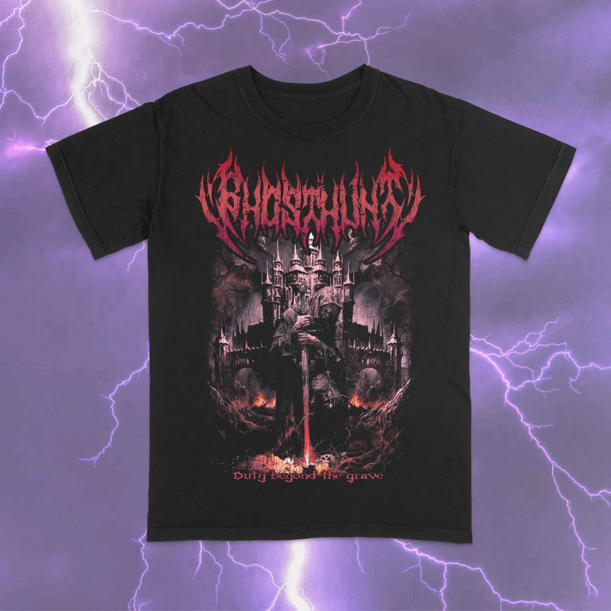 Fallen Knight Dark Fantasy T-Shirt - Ghost Hunt - T-Shirt