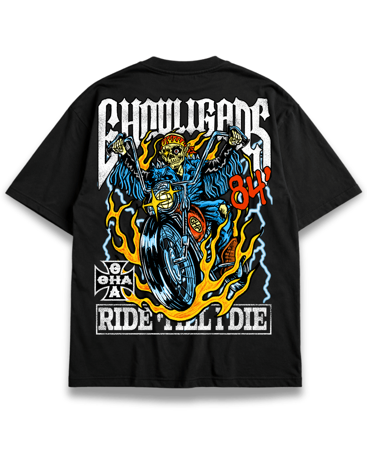 Ghouligans 80's Revival Biker Tee - Ghosthunt - T-Shirt