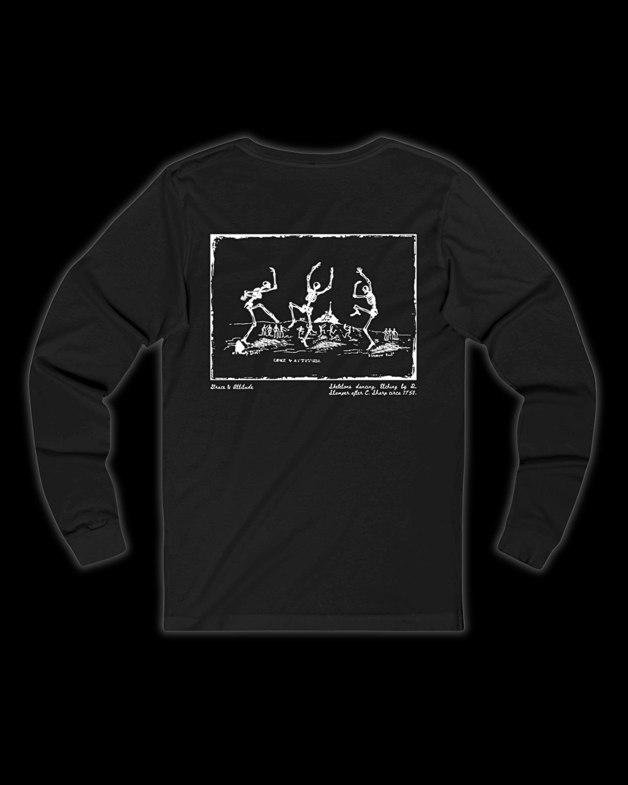 Dancing Skeletons Occultist Long Sleeve Tee Ghost Hunt -     