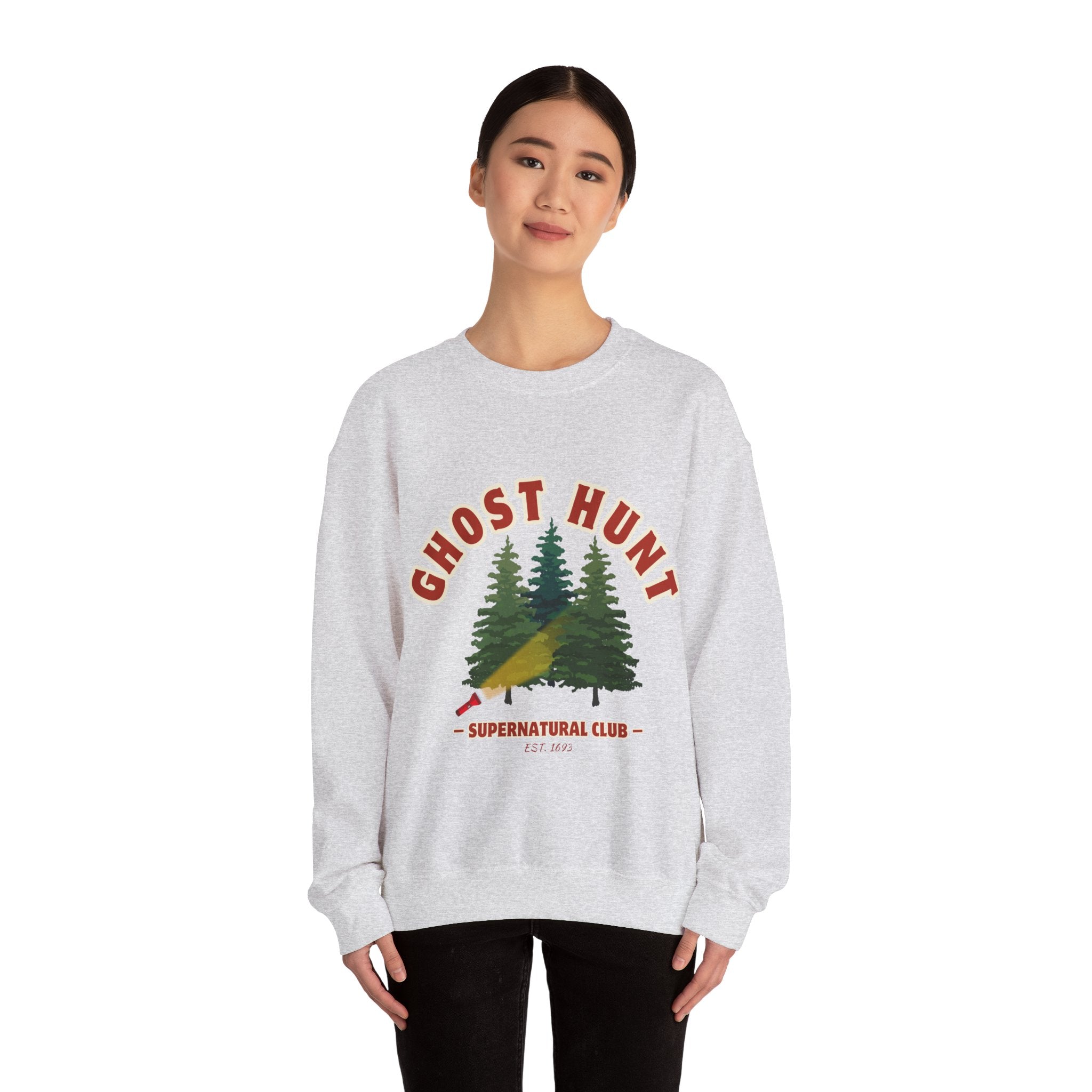 Grey Retro Ghost Hunting Sweatshirt