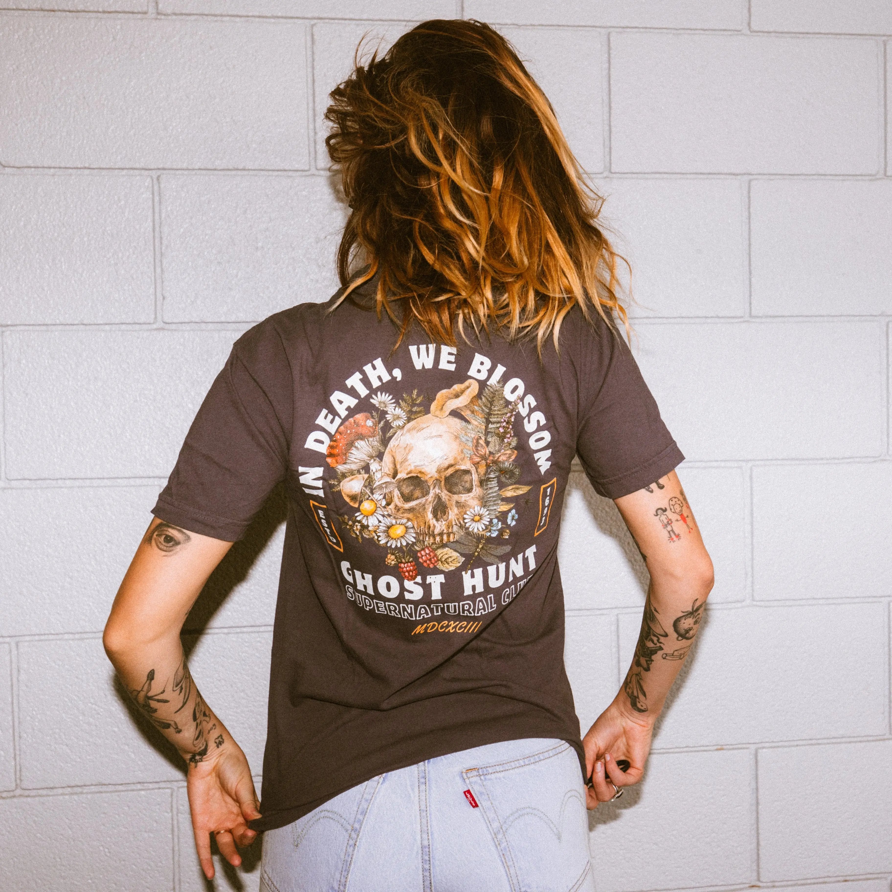 In Death We Blossom Vintage Tee Ghost Hunt -     