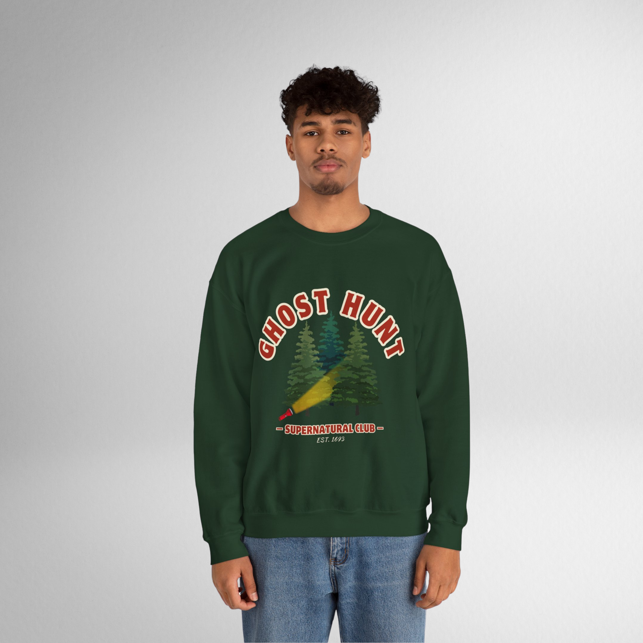 Green Retro Ghost Hunting Sweatshirt