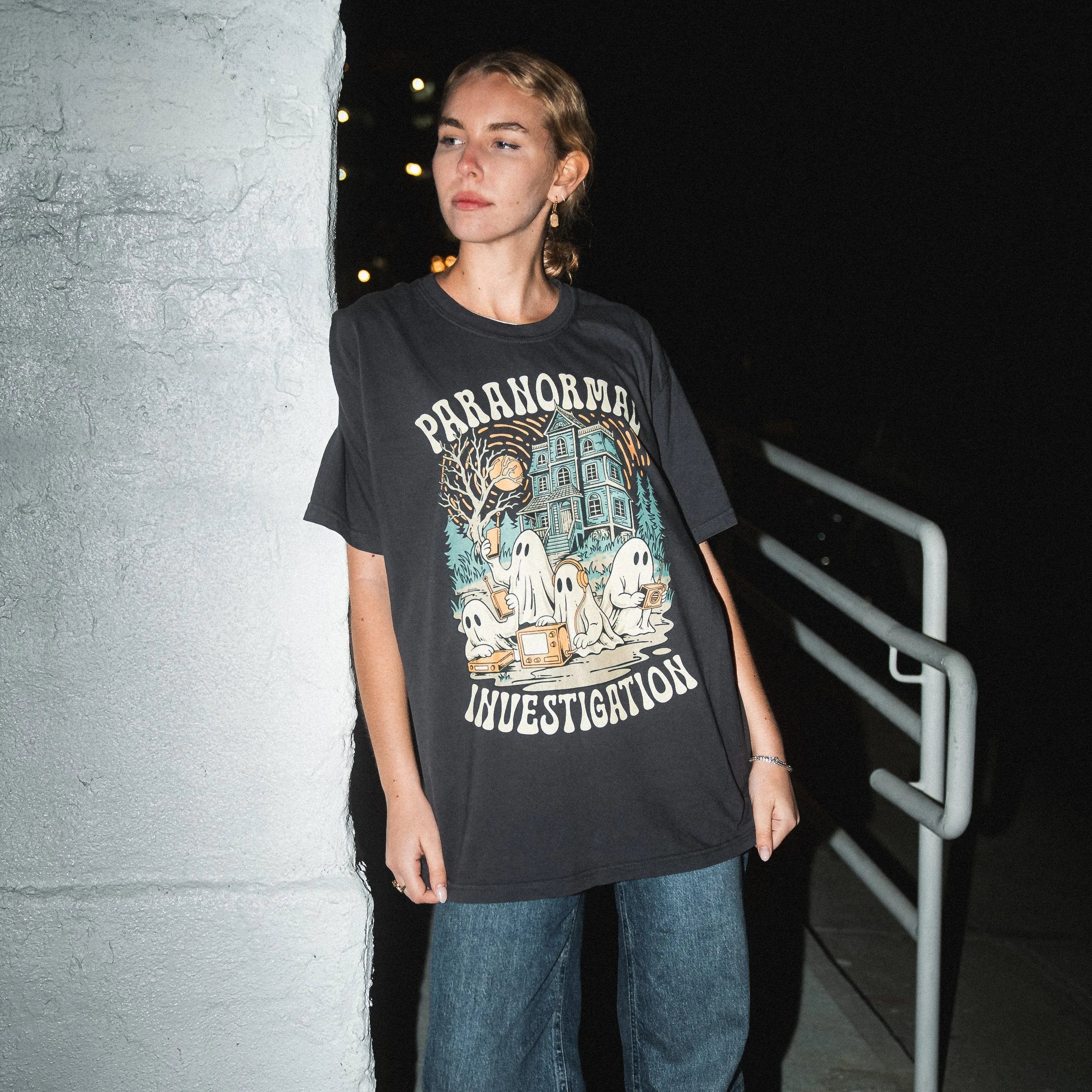 Paranormal Investigation Ghost Vintage Tee Ghost Hunt -     