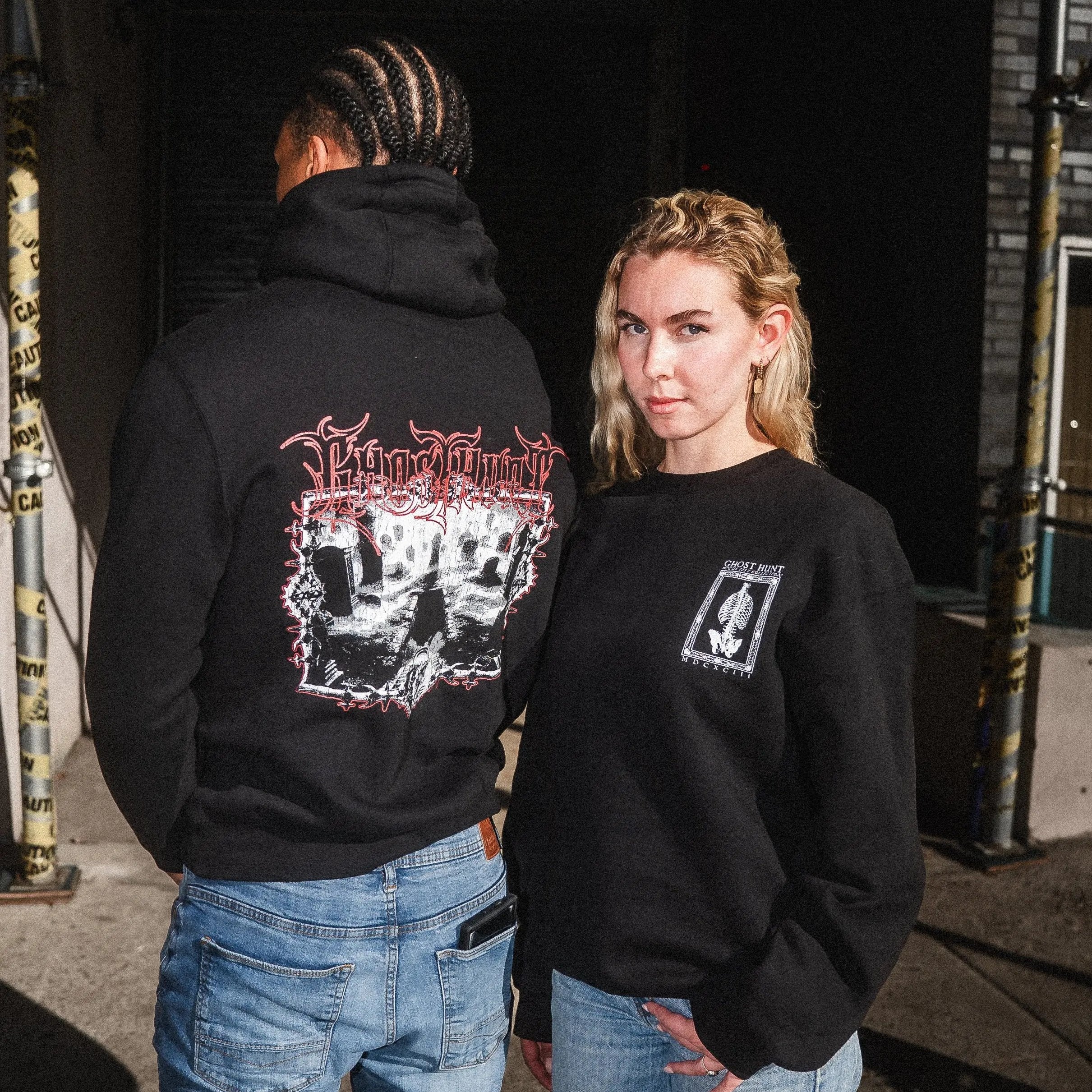 Gothic Cemetary Fleece Hoodie Ghost Hunt -     