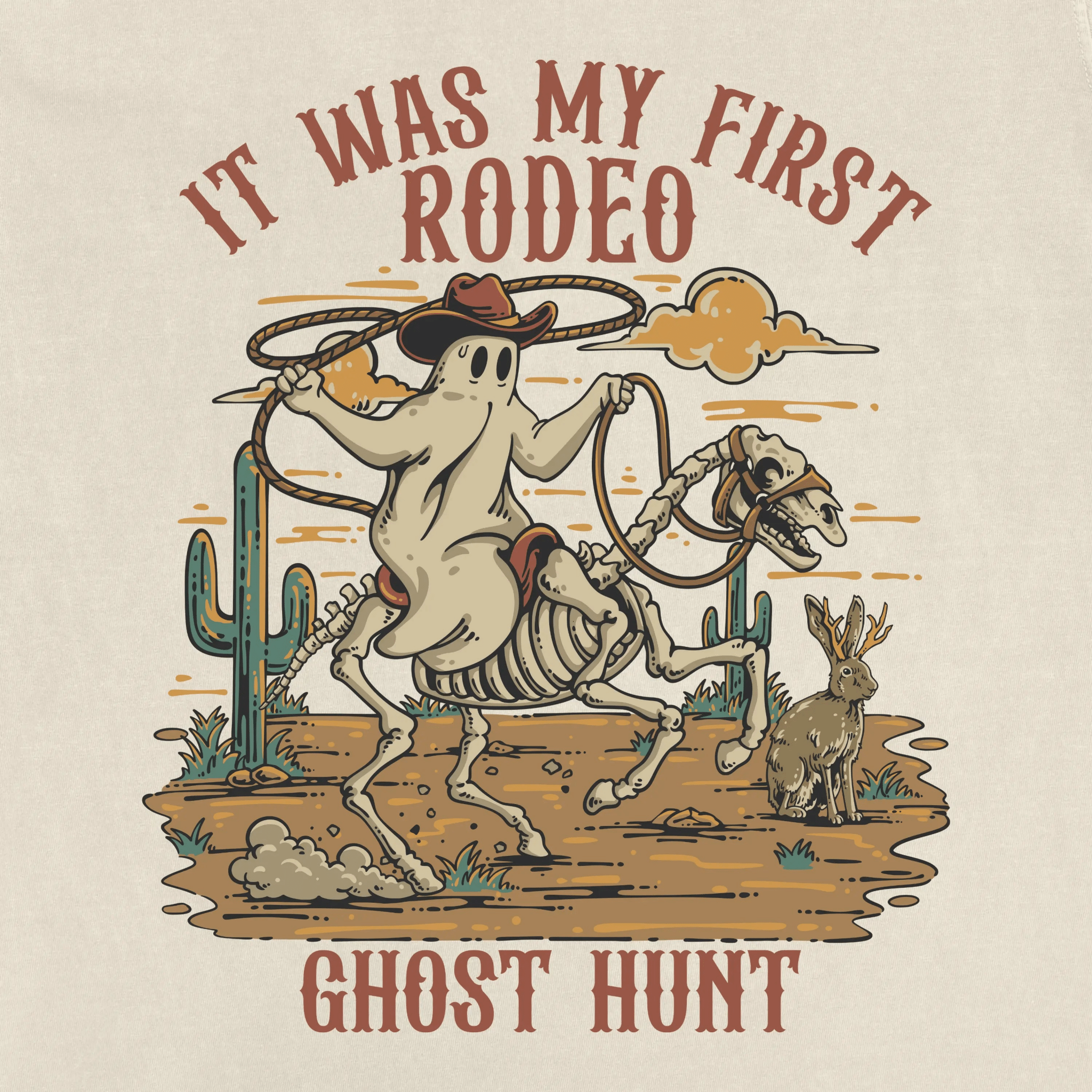 Ghost Cowboy Vintage Tee - Ghost Hunt - T-Shirt